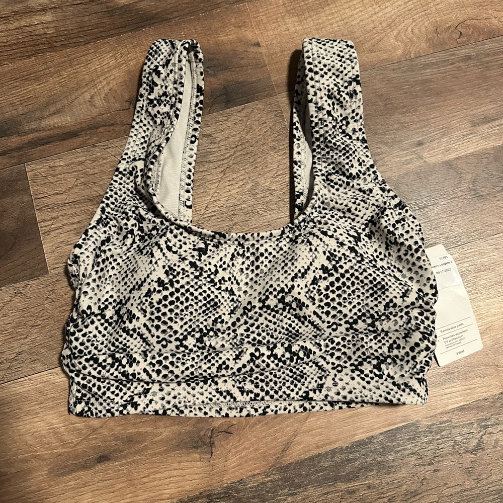 Snakeskin Print Swim Top